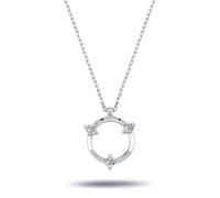 Diamant Halskette mit 0,16 Carat Tria-Anhänger in 14 Karat Weißgold