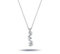 Diamant Halskette mit 0,16 Carat Tria-Anhänger in 14 Karat Weißgold