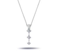 Diamant Halskette mit 0,16 Carat Tria-Anhänger in 14 Karat Weißgold