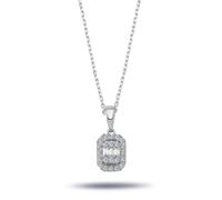 Diamant Halskette mit 0,17 Carat Baguette Anhänger