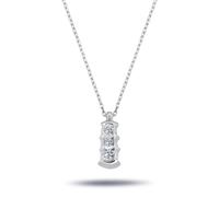 Diamant Halskette mit 0,19 Carat Tria-Anhänger in 14 Karat Weißgold