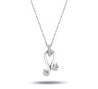 Diamant Halskette mit 0,25 Carat Tria-Anhänger in 14 Karat Weißgold