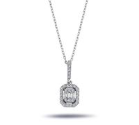 Diamant Halskette mit 0,26 Carat Baguette Anhänger