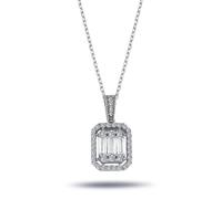Diamant Halskette mit 0,45 Carat Baguette Anhänger