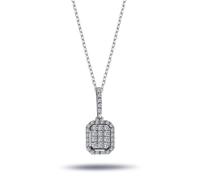 Diamant Halskette mit Anhänger in 585'er Weißgold