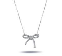 Diamant Halskette mit Anhänger Schleife in 14 Karat Weißgold