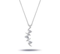 Diamant Halskette Tria mit 0,14 Carat in 14 Karat Weißgold