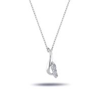 Diamant Halskette Tria mit 0,16 Carat in 14 Karat Weißgold