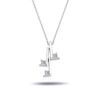 Diamant Halskette Tria mit 0,16 Carat in 14 Karat Weißgold