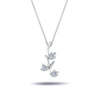 Diamant Halskette Tria mit 0,16 Carat in 14 Karat Weißgold