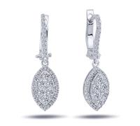 Diamant Ohrhänger Auge Brillant-Schliff in 14 Karat Weißgold