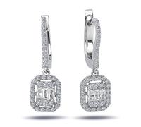 Diamant Ohrhänger Baguette-Schliff Weißgold