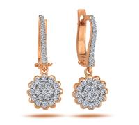 Diamant Ohrhänger Flora in 14 Karat Rotgold Rosegold