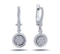 Diamant Ohrhänger Ornament Brillant-Schliff in 14 Karat Weißgold