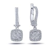 Diamant Ohrhänger Pati Brillant-Schliff in 14 Karat Weißgold