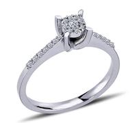 Diamant Solitär EinStein Ring mit 0,30 Carat Effekt