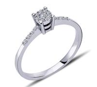 Diamant Solitär EinStein Ring mit 0,30 Carat Effekt Brillant-Schliff Antragsring