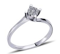 Diamant Solitär EinStein Ring mit 0,30 Carat Effekt in 8 Karat Weißgold