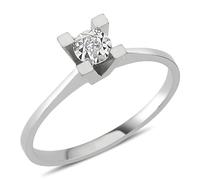 Diamant Solitär EinStein Ring mit 1,00 Carat Effekt in 8 Karat Weißgold