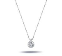 Diamant Solitär Halskette mit 0,19 Carat in 14 Karat Weißgold