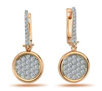 Diamant Vollmond Ohrringe Ohrhänger 585`er 14 Karat Rotgold