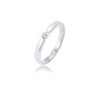 DIAMORE, Ring Verlobungsring Diamant (0.06 Ct.) 925 Silber in silber, Schmuck für Damen Gr. 52 mm