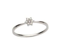 Diamantring FIRETTI "Schmuck Geschenk Gold 333 Damenring Goldring Diamant Blume" Gr. 16, weiß (weißgoldfarben), Fingerringe, Damen, 16, 0,01 P2 = erkennbare Einschlüsse, Diamanten Weißgold 333, 1,5mm,