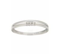 Diamantring FIRETTI "Schmuck Geschenk Gold 333 Damenring Goldring Diamant" Gr. 16, silber (weißgold, 333), Fingerringe, Damen, 16, 0,03 P2 = erkennbare Einschlüsse, Diamanten Weißgold 333, 3mm, Diaman
