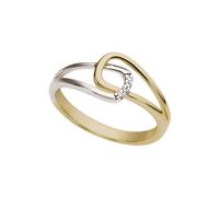 Diamantring FIRETTI "Schmuck Geschenk Gold 333 Damenring Goldring Diamant" Gr. 18, gold (gelbgoldfarben, weißgoldfarben), Fingerringe, Damen, 18, 0,02 P2 = erkennbare Einschlüsse, Diamanten Gelbgold 3