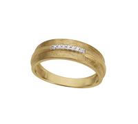 Diamantring FIRETTI "Schmuck Geschenk Gold 333 Damenring Goldring Diamant" Gr. 18, gold (gelbgoldfarben, weißgoldfarben), Fingerringe, Damen, 18, 0,04 P2 = erkennbare Einschlüsse, Diamanten Gelbgold 3