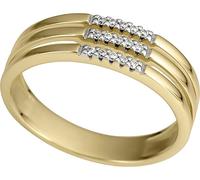 Diamantring FIRETTI "Schmuck Geschenk Gold 333 Damenring Goldring Fingerring Bicolor" Gr. 17, gold (gelbgoldfarben, weißgoldfarben), Fingerringe, Damen, 17, 0,08 P2 = erkennbare Einschlüsse, Diamanten