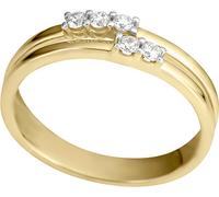 Diamantring FIRETTI "Schmuck Geschenk Gold 333 Damenring Goldring Fingerring Bicolor" Gr. 18, gold (gelbgoldfarben, weißgoldfarben), Fingerringe, Damen, 18, 0,16 P2 = erkennbare Einschlüsse, Diamanten