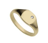 Diamantring FIRETTI "Schmuck Geschenk Gold 333 Damenring Goldring Siegelring Diamant" Gr. 17, gold (gelbgoldfarben), Fingerringe, Damen, 17, 0,02 P2 = erkennbare Einschlüsse, Diamanten Gelbgold 333, 3