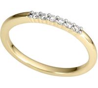 Diamantring FIRETTI "Schmuck Geschenk Gold 333 Damenring Goldring Vorsteckring" Gr. 18, gold (gelbgoldfarben, weißgoldfarben), Fingerringe, Damen, 18, 0,11 P2 = erkennbare Einschlüsse, Diamanten Gelbg