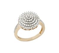 Diamantring FIRETTI "Schmuck Geschenk Gold 585 Damenring Goldring Diamant Blume" Gr. 19, silber (gelbgoldfarben, silberfarben), Fingerringe, Damen, 19, 0,51 P2 = erkennbare Einschlüsse, Diamanten Gelb