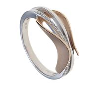 Diamantring JOBO "Bicolor Ring" Gr. 56, roségold 585, Fingerringe, Damen, 56, SI = kleine Einschlüsse, Diamanten Roségold 585 Weißgold 585, Diamanten, Roségold 585, Weißgold 585, Diamantring, 585 Gold