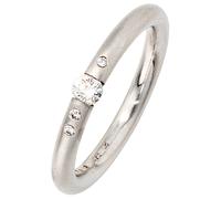 Diamantring JOBO "Platinring" Gr. 54, platin 950, Fingerringe, Damen, 54, VS = sehr kleine Einschlüsse, Diamanten Platin 950, Diamanten, Platin 950, Diamantring, 950 Platin mit 4 Diamanten (56068460-5