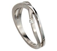 Diamantring JOBO "Platinring" Gr. 58, platin 950, Fingerringe, Damen, 58, SI = kleine Einschlüsse, Diamanten Platin 950, Diamanten, Platin 950, Diamantring, 950 Platin teil matt mit Diamant (73278769-
