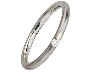 Diamantring JOBO "Platinring" Gr. 58, platin 950, Fingerringe, Damen, 58, SI = kleine Einschlüsse, Diamanten Platin 950, Diamanten, Platin 950, Diamantring, 950 Platin matt mit Diamant (87959058-58) p