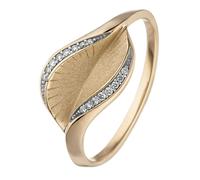 Diamantring JOBO "Ring Goldring" Gr. 60, gelbgold 585, Fingerringe, Damen, 60, P1 = bei 10-facher Vergrößerung erkennbare Einschlüsse, Diamanten Gelbgold 585, Diamanten, Gelbgold 585, Diamantring, 585