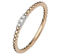 Diamantring JOBO "Ring Goldring schmal" Gr. 60, roségold 585, Fingerringe, Damen, 60, SI = kleine Einschlüsse, Diamanten Roségold 585 Weißgold 585, Diamanten, Roségold 585, Weißgold 585, Diamantring, 