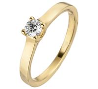 Diamantring JOBO "Ring Goldring Solitär" Gr. 58, gelbgold 585, Fingerringe, Damen, 58, SI = kleine Einschlüsse, Diamanten Gelbgold 585, Diamanten, Gelbgold 585, Diamantring, 585 Gold mit Diamant Brill