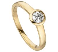 Diamantring JOBO "Ring Goldring Solitär" Gr. 58, gelbgold 585, Fingerringe, Damen, 58, SI = kleine Einschlüsse, Diamanten Gelbgold 585, Diamanten, Gelbgold 585, Diamantring, 585 Gold mit Diamant Brill