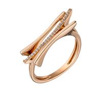 Diamantring JOBO "Ring Roségoldring" Gr. 54, roségold 585, Fingerringe, Damen, 54, SI = kleine Einschlüsse, Diamanten Roségold 585, Diamanten, Roségold 585, Diamantring, 585 Roségold mit 23 Diamanten 