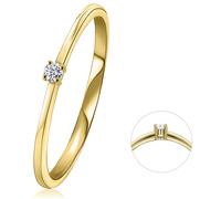 Diamantring ONE ELEMENT "0,03 ct Diamant Brillant Ring aus 585 Gelbgold" Gr. 58, gold, Fingerringe, Damen, 58, 0,03 mit Diamant, Diamanten Gelbgold 585 Gold, Diamanten, Gelbgold 585, Gold, Diamantring