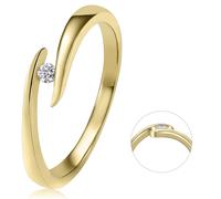 Diamantring ONE ELEMENT "0,05 ct Diamant Brillant Spannfassung Ring" Gr. 60, gold, Fingerringe, Damen, 60, 0,05, Diamanten Gelbgold 585 Gold, Diamanten, Gelbgold 585, Gold, Diamantring, Klassisch & st