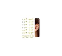 Diamday 15 Paar Ohrringe Gold Piercing Ohr Chirurgenstahl Helix Piercings Ohrstecker Gold Creolen Ohrringe Set Hypoallergene Medizinische Ohrstecker Piercing Ohr Conch Tragus Helix Piercings Set