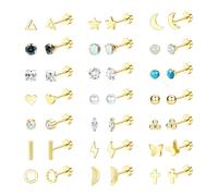 Diamday 21 Paar Medizinische Ohrstecker Chirurgenstahl Ohrstecker Gold