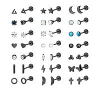 Diamday 21 Paar Medizinische Ohrstecker Chirurgenstahl Ohrstecker Schwarz