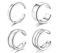 Diamday Silber 925 Ear Cuff Ohrringe für Damen Ohrmanschette Ohrklemme Clip Earcuffs Silber/Gold Fake Piercing Helix Ohr Manschette Ohrringe Mädchen